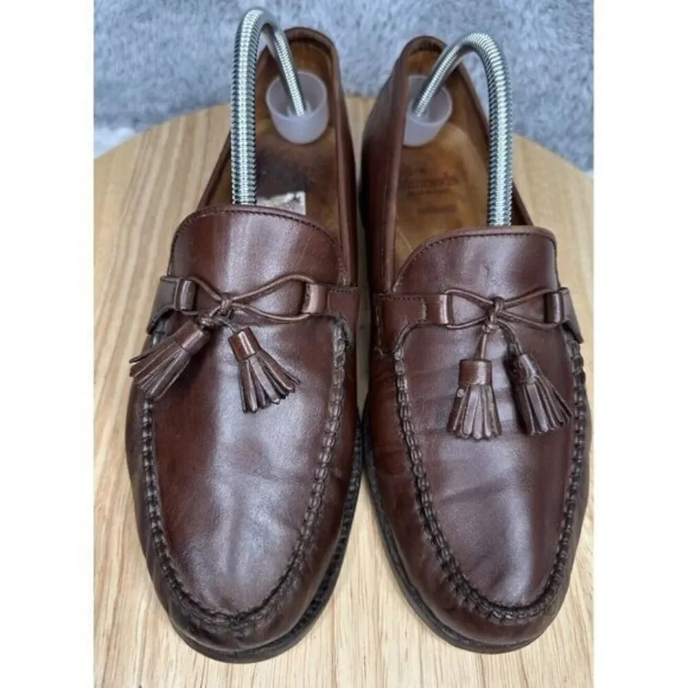 Allen‎ Edmonds Urbino Brown Calfskin Tassel Moccasins Loafers Men's Size 9 D